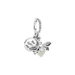Glow In The Dark Firefly Dangle Charm Sterling Silver Bracelet Bead